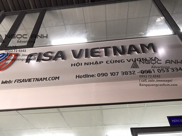 Công trình thi công logo chữ nổi FISA VIETNAM