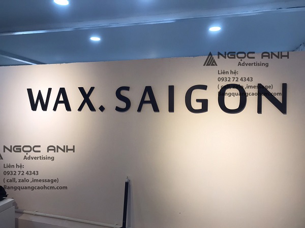 Công trình thi công logo chữ nổi WAX SAIGON
