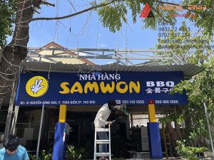 Mẫu bảng hiệu hộp đèn, chữ nổi, mica, inox cho quán cafe – spa – nhà hàng